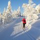 Woman cross country skiing in Finland