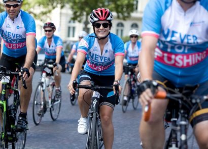 People on an Action UK sponsored bike ride