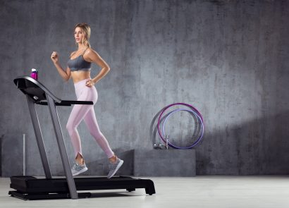 A woman working-out on treadmill