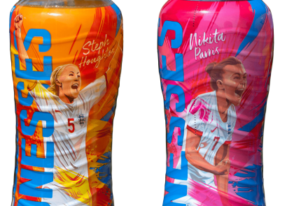 The England Lionesses on the limited edition Lucozade Sport bottles