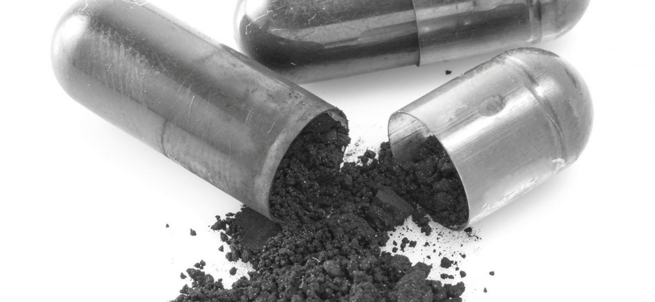 Charcoal in the form of a powder to whiten teeth