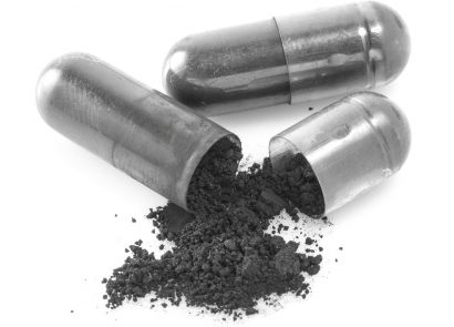 Charcoal in the form of a powder to whiten teeth