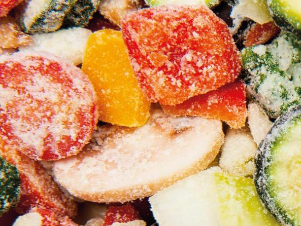 Close up of frozen vegetables