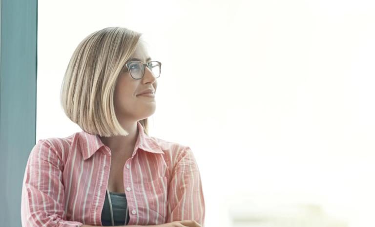 Woman wearing office clothes