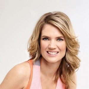 Charlotte Hawkins posing in gym gear