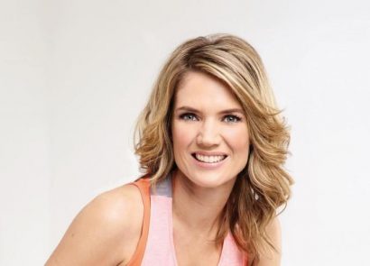 Charlotte Hawkins posing in gym gear