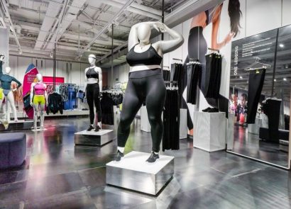Plus-sized mannequins at Nike's flagship Oxford Circus store