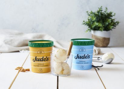 Jude's new oat-based vegan ice cream comes in vanilla bean and salted caramel flavours