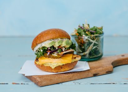 Deliveroo features a healthy burger with a side of vegan slaw