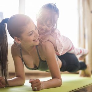 Mum yoga with child