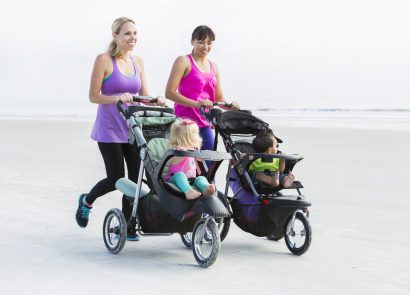 Mums running with babies in prams