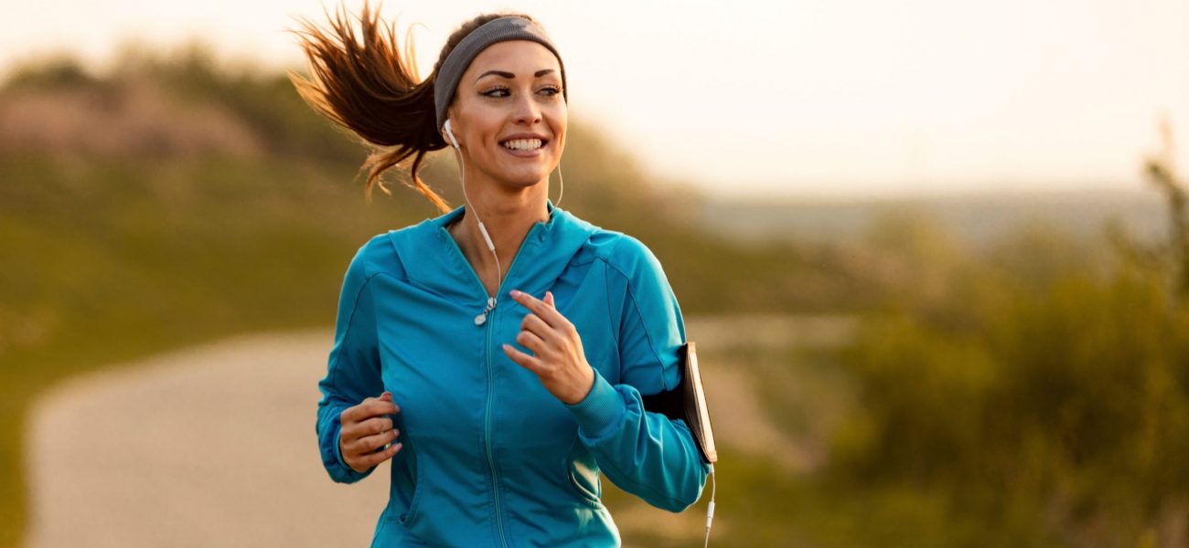 woman running with earphones