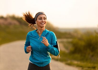woman running with earphones