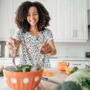 woman eating plant-based diet