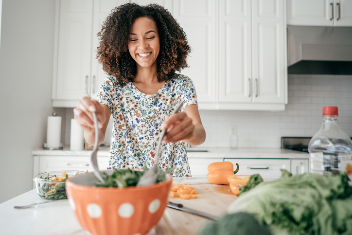 woman eating plant-based diet