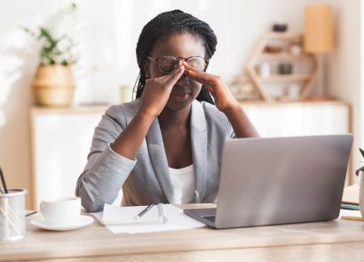 woman stressed from work