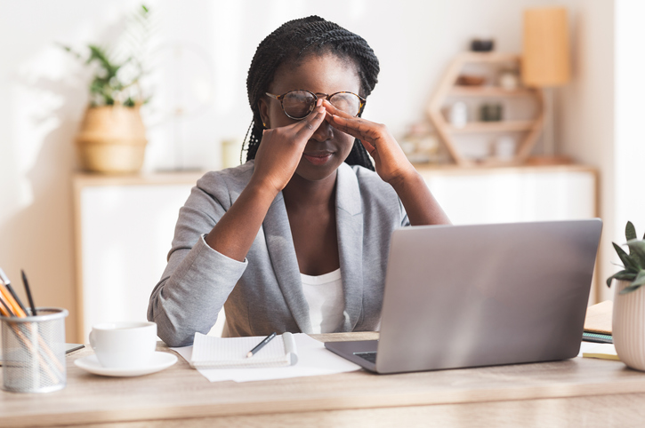 woman stressed from work