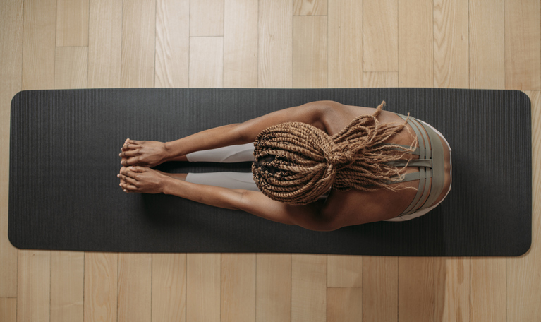 woman doing effective yoga workout