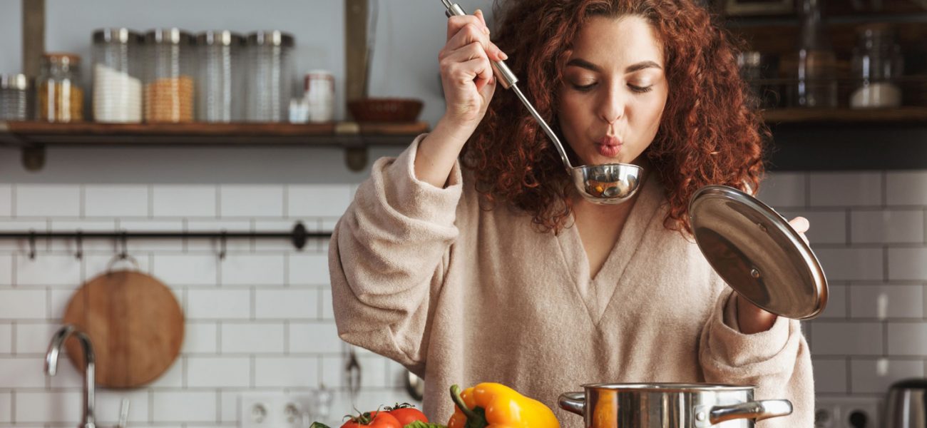 Woman enjoying a gluten-free diet