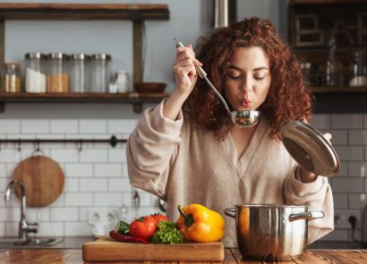 Woman enjoying a gluten-free diet