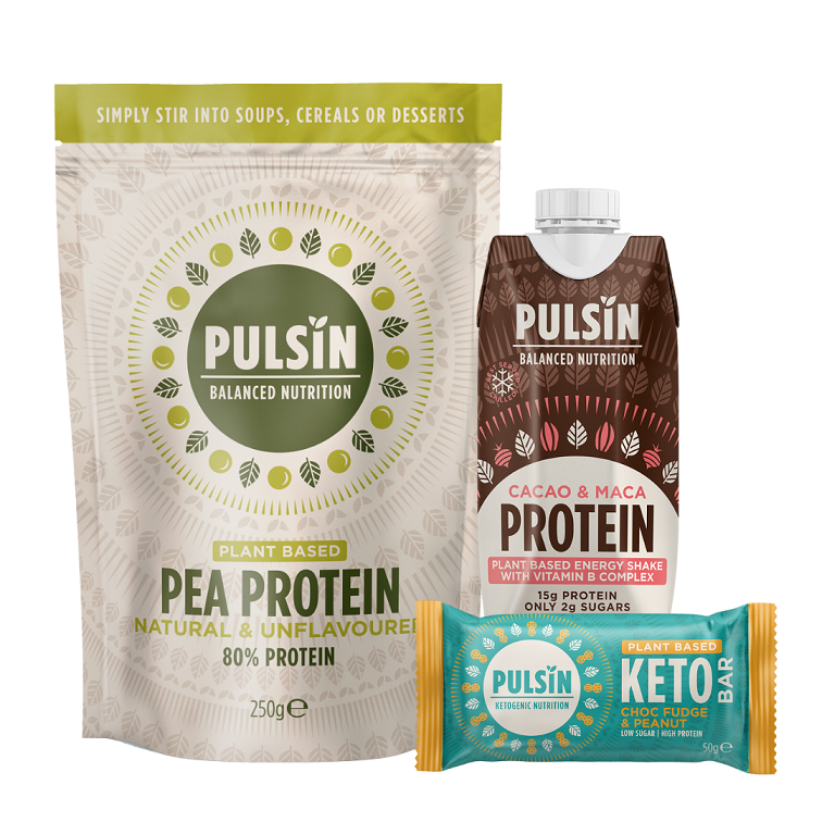 pulsin protein products on a white background