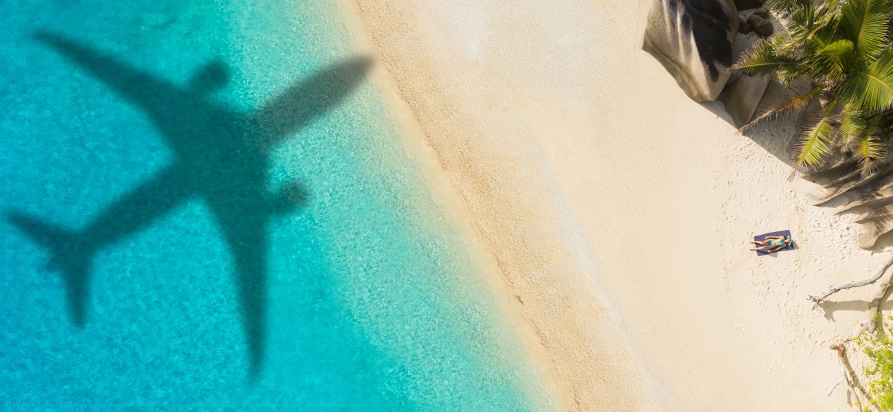 Plane taking people on holiday