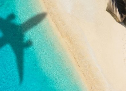 Plane taking people on holiday