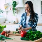 Woman cooking for the family