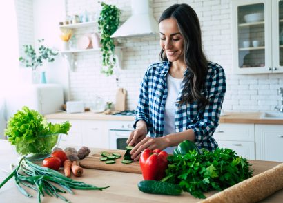 Woman cooking for the family