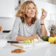 Woman eating mood-boosting foods