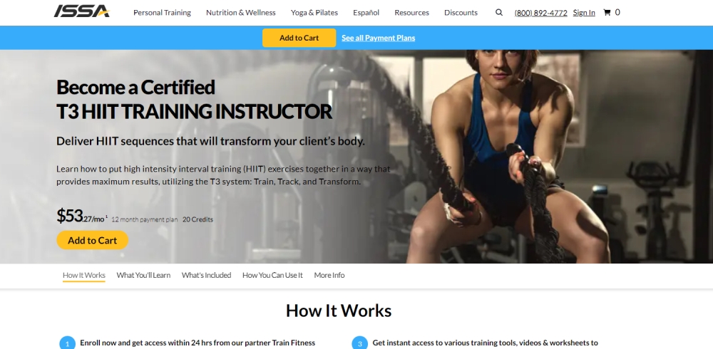 A screenshot from the ISSA website