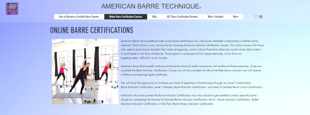 A screenshot from the ABT website