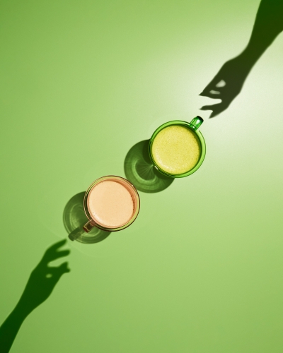 Two cups of Bird & Blend Wicked for Good matcha