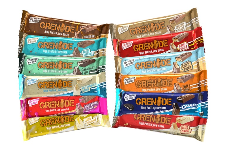 A selection of Grenade Protein Bars & Shakes