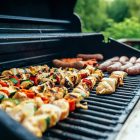 A selection of food on a BBQ