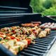 A selection of food on a BBQ
