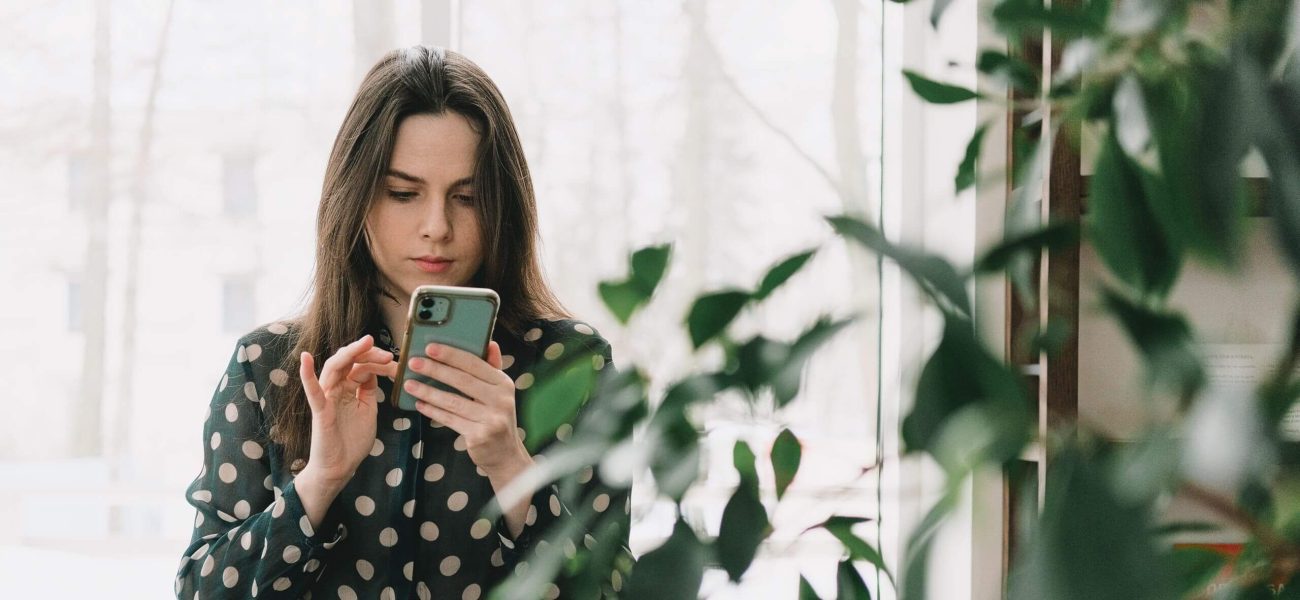 A woman using a mobile phone