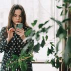 A woman using a mobile phone