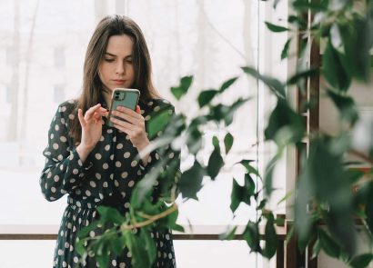 A woman using a mobile phone