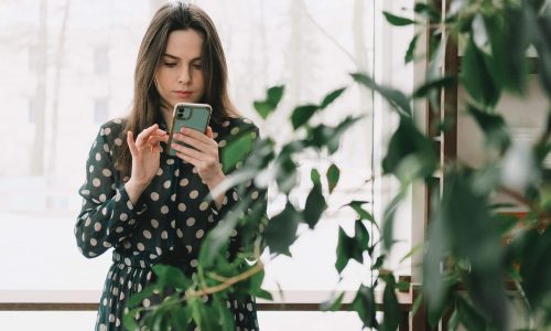 A woman using a mobile phone