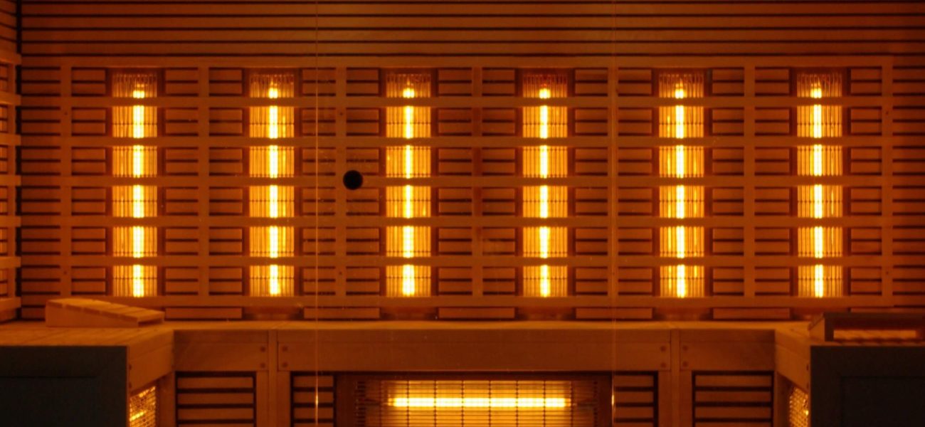 A close-up image of an infrared sauna