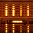 A close-up image of an infrared sauna