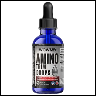 A bottle of WOWMD Amino Trim Drops