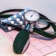 An electrocardiogram, stethoscope and medication associated with high blood pressure