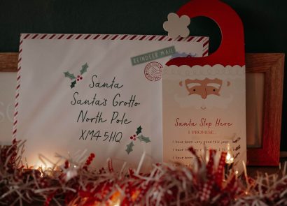 An envelope addressed to Santa Claus at the North Pole