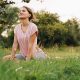 A young woman relaxing in a park